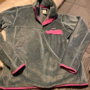 Patagonia fleece womens XL grey and purple